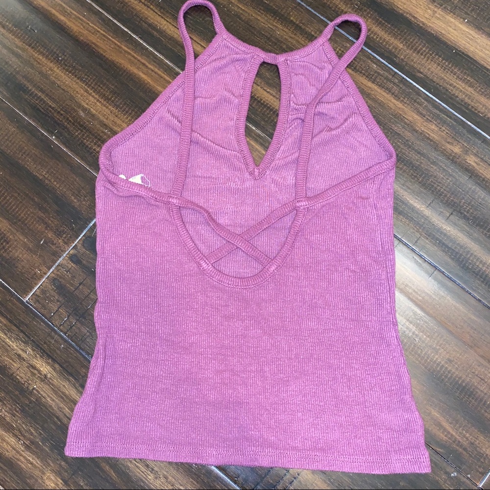 Purple Ribbed Tank Top - Picture 2 of 2